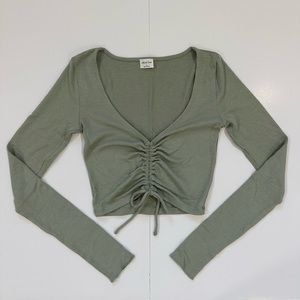 Aritzia Sage Green Long Sleeve Top - XS